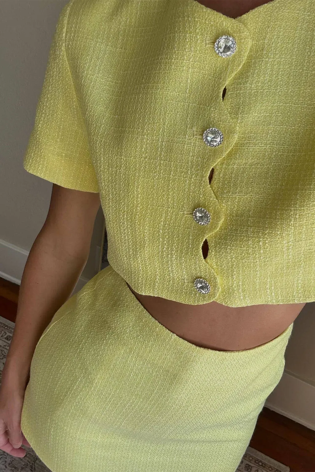 Sunday Yellow Cropped Jacket