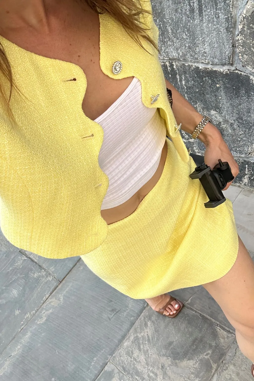 Sunday Yellow Cropped Jacket