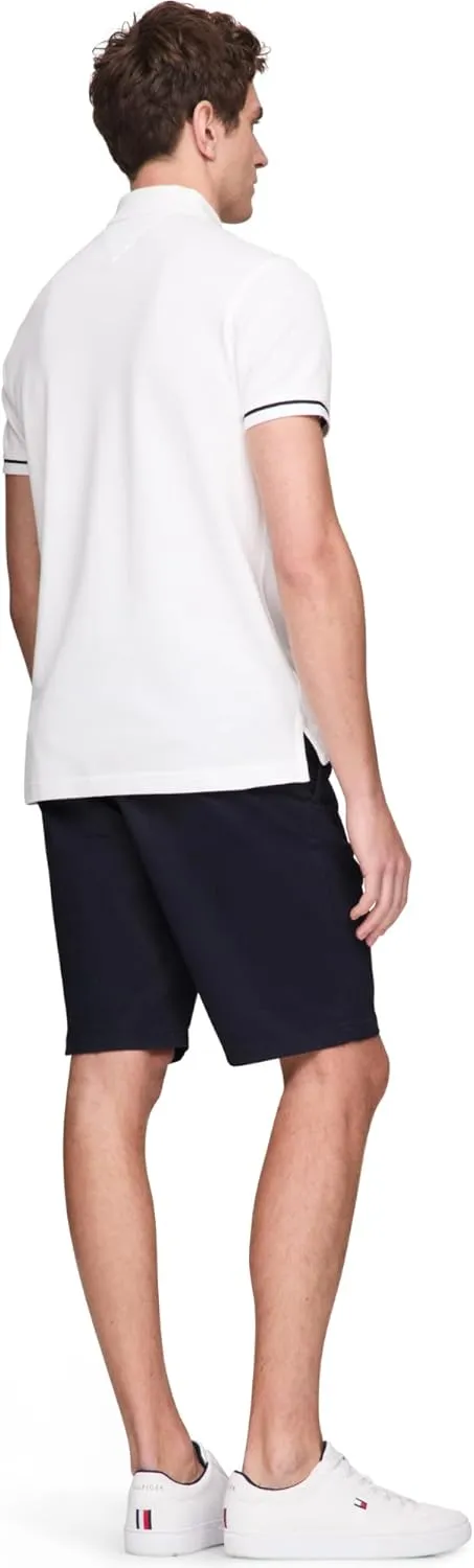 Tommy Hilfiger Men's Short Sleeve Casual Polo Shirts in Regular Fit with Stretch and Cuff Designs