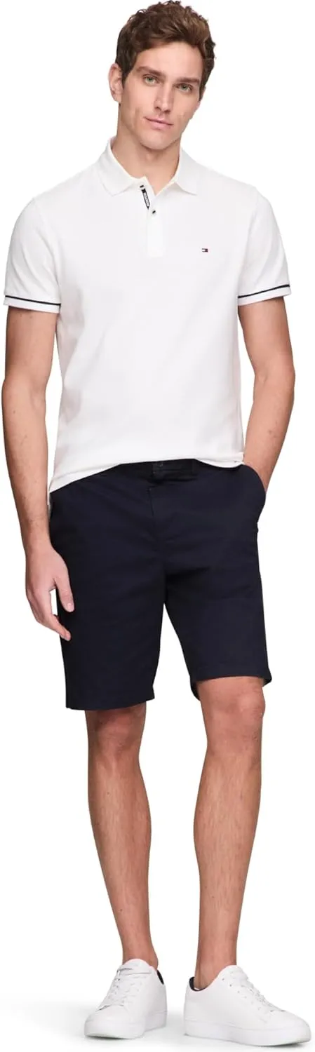 Tommy Hilfiger Men's Short Sleeve Casual Polo Shirts in Regular Fit with Stretch and Cuff Designs