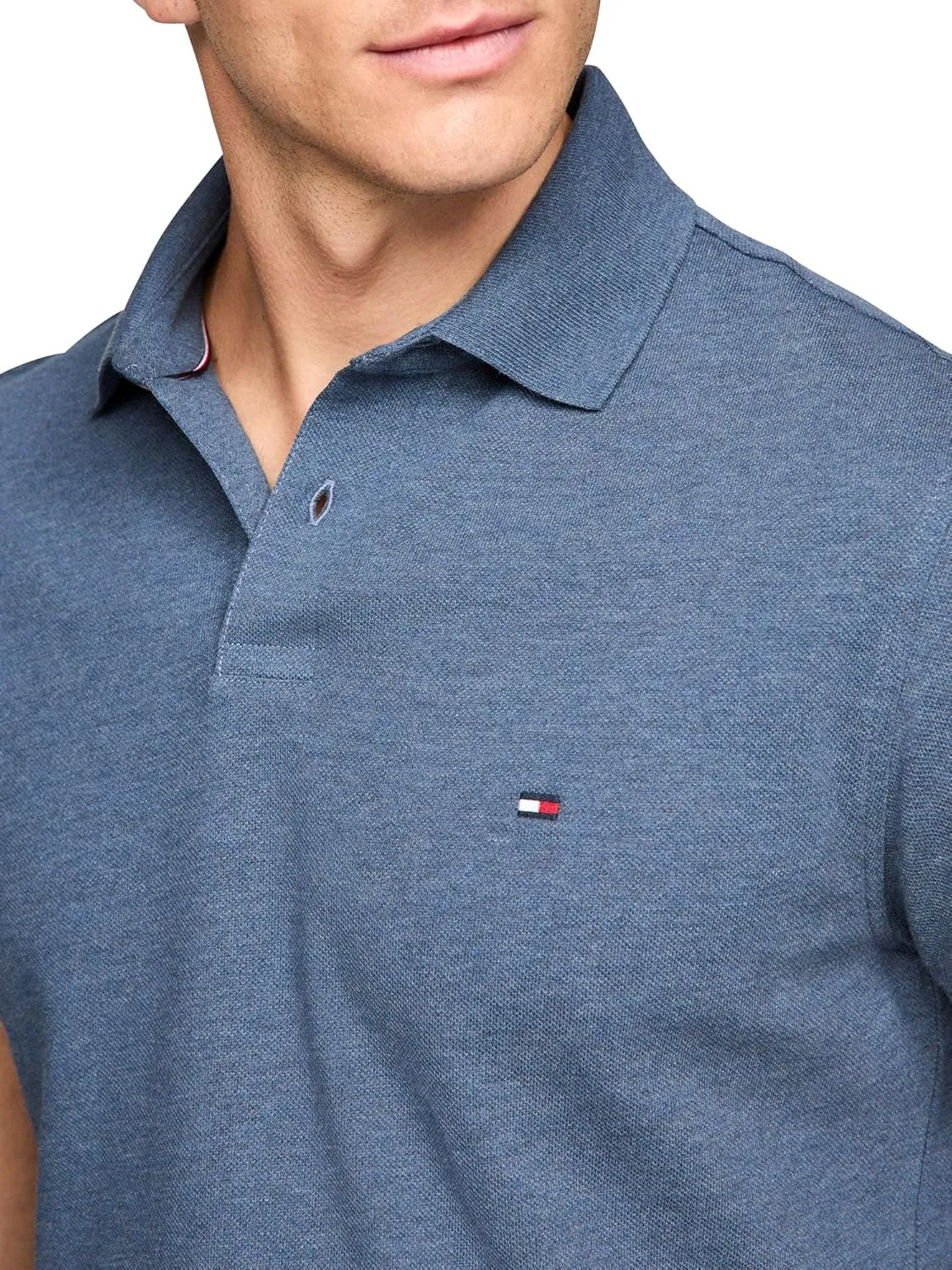 Tommy Hilfiger Men's Short Sleeve Polo Shirts in Classic Fit with Stretch and Organic Pique Cotton