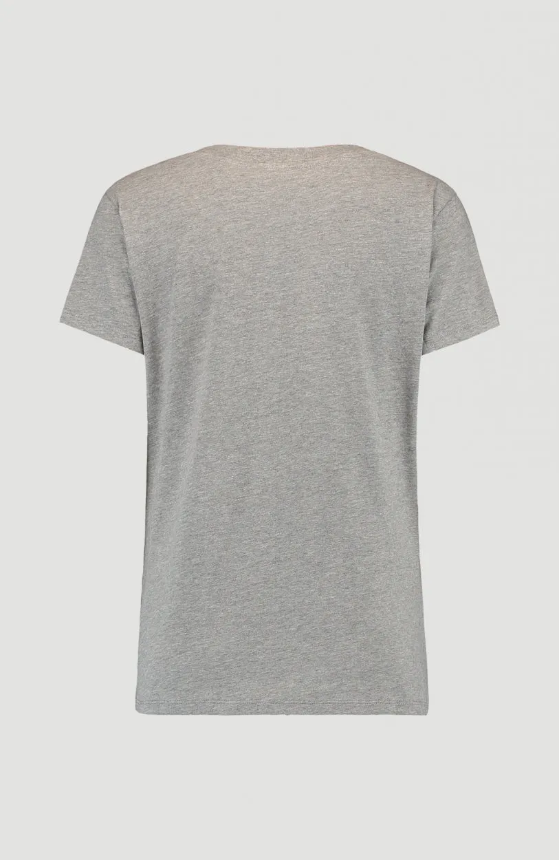 Triple Stack V-Neck T-Shirt | Silver Melee -A