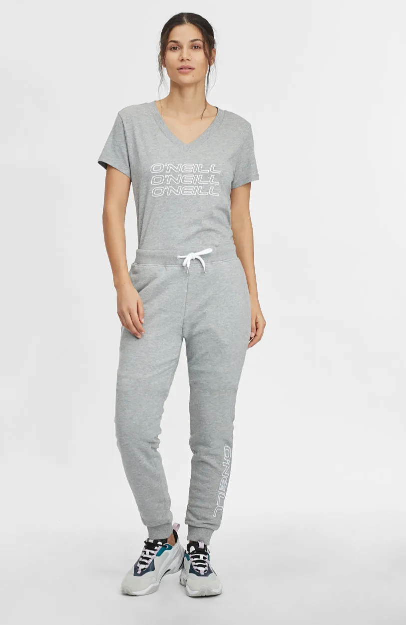 Triple Stack V-Neck T-Shirt | Silver Melee -A