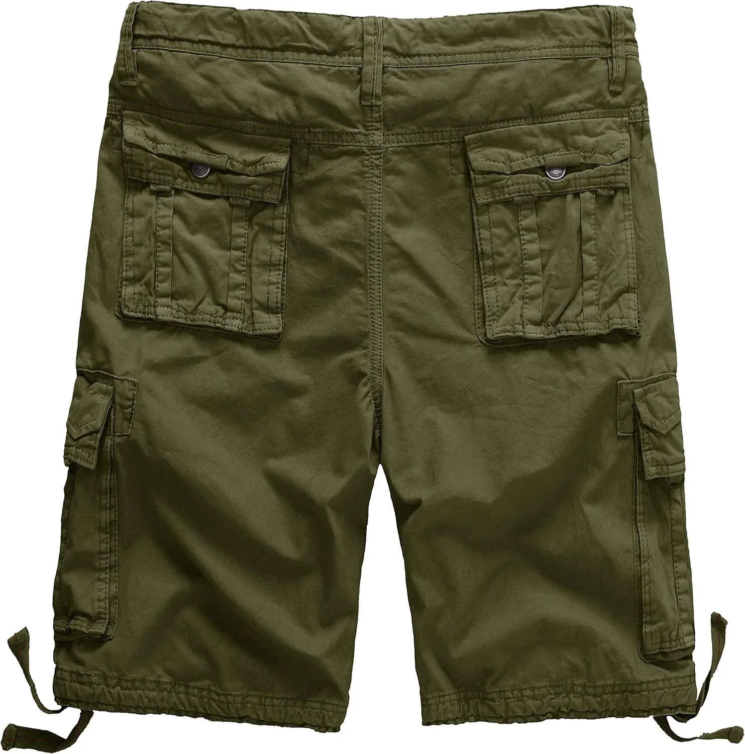 WenVen Men's Cotton Twill Cargo Shorts Classic Relaxed Fit- Reg and Big & Tall Sizes