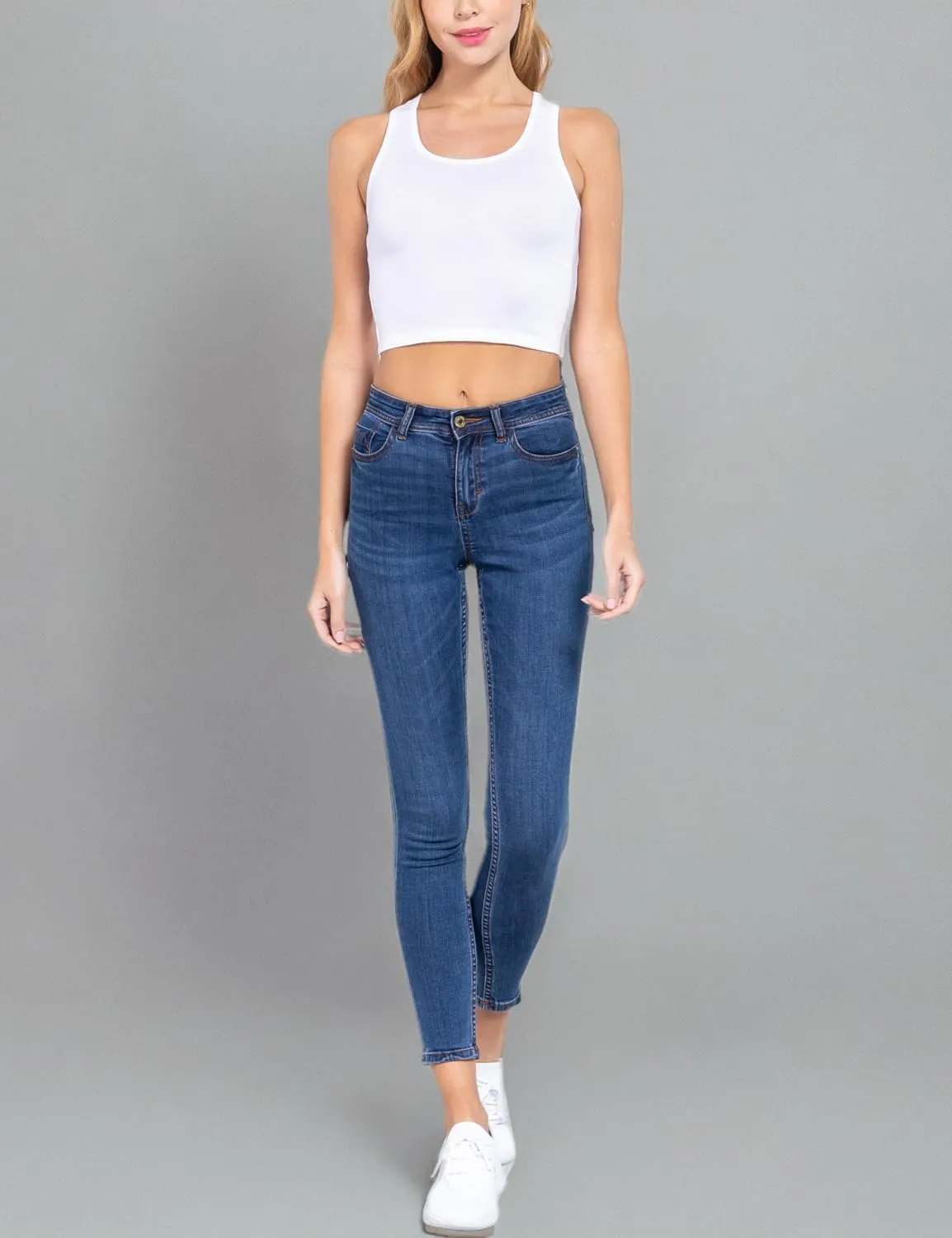 Women Sleeveless Racerback Crop Camisole Tank Tops Cotton Basic Shirts