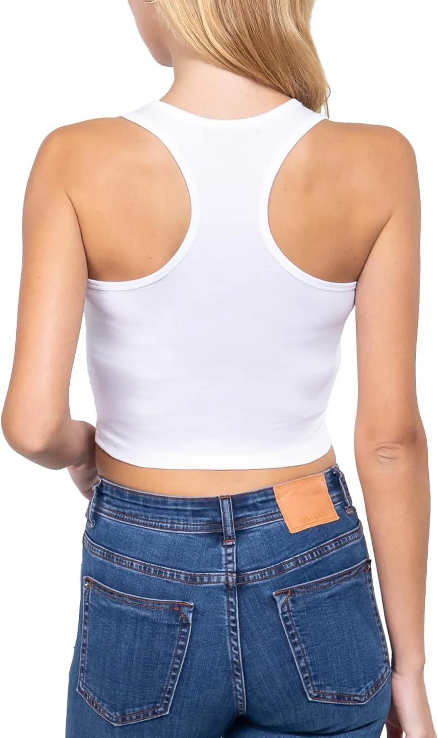 Women Sleeveless Racerback Crop Camisole Tank Tops Cotton Basic Shirts