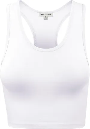 Women Sleeveless Racerback Crop Camisole Tank Tops Cotton Basic Shirts
