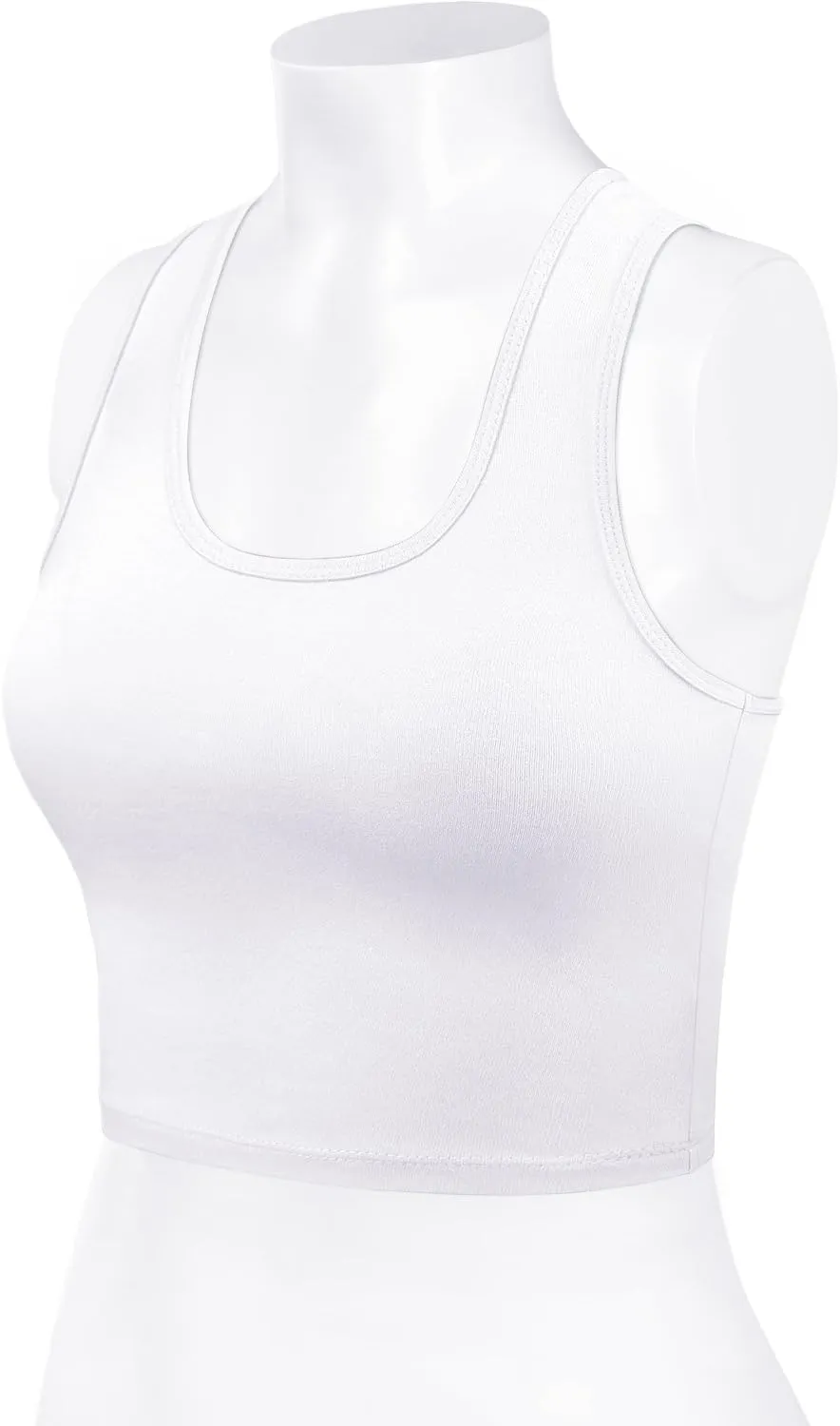 Women Sleeveless Racerback Crop Camisole Tank Tops Cotton Basic Shirts