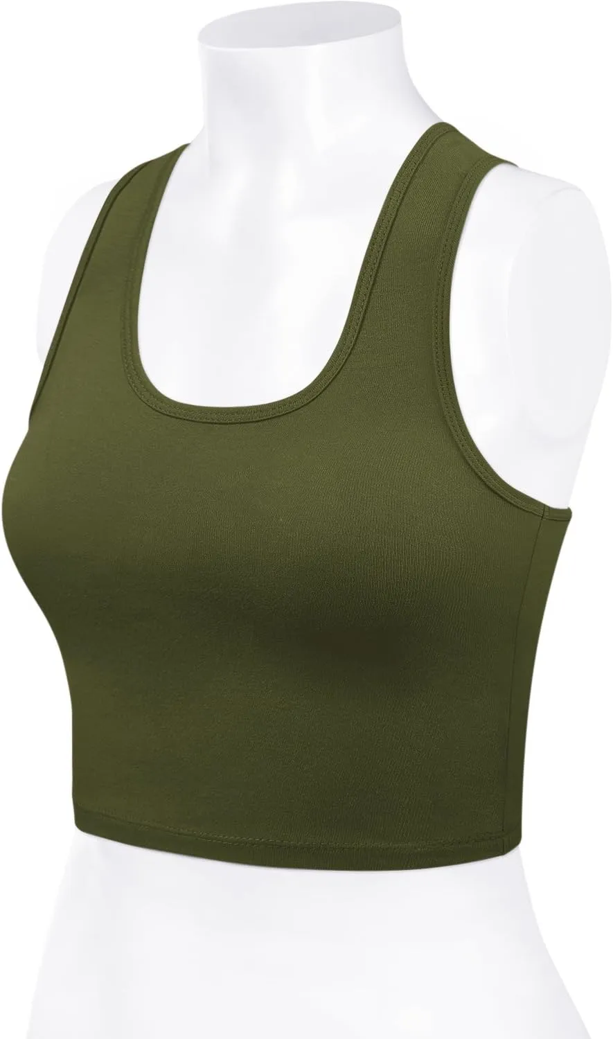 Women Sleeveless Racerback Crop Camisole Tank Tops Cotton Basic Shirts