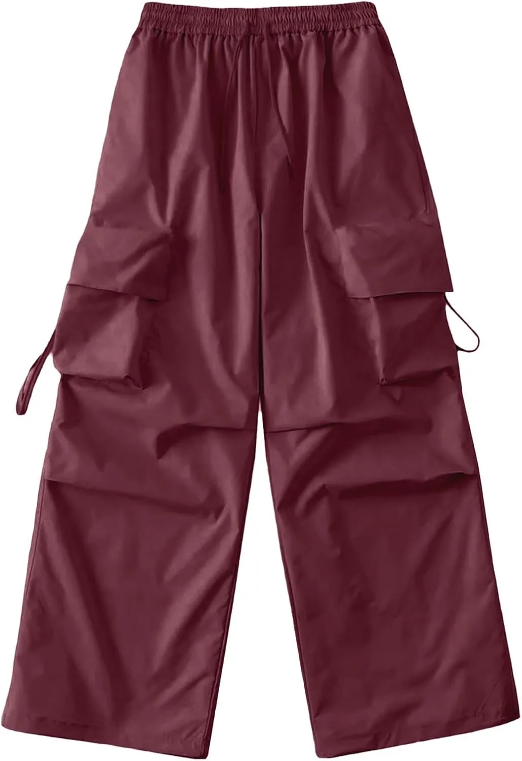 Women's Casual Cargo Pants High Waisted Loose Fit Wide Leg Comfortable Elastic Waist Summer Trousers with