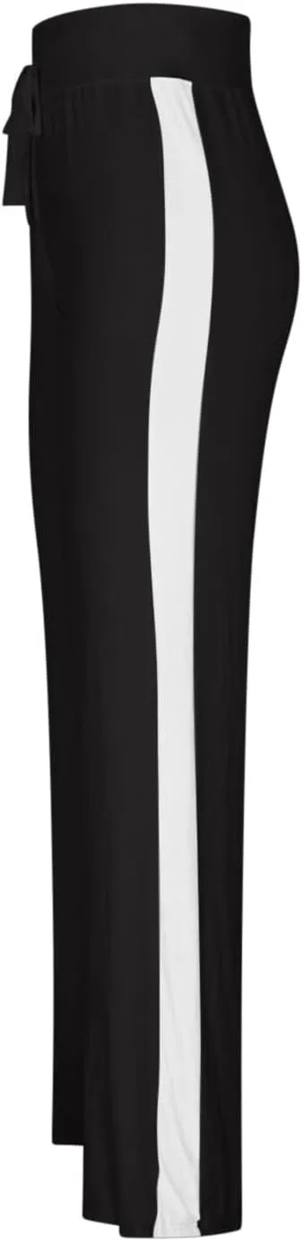 Women's Soft Modal Yoga Pants Plus Size High Waisted Workout Pant Dressy Casual Side Striped Flare Bootcut Trousers