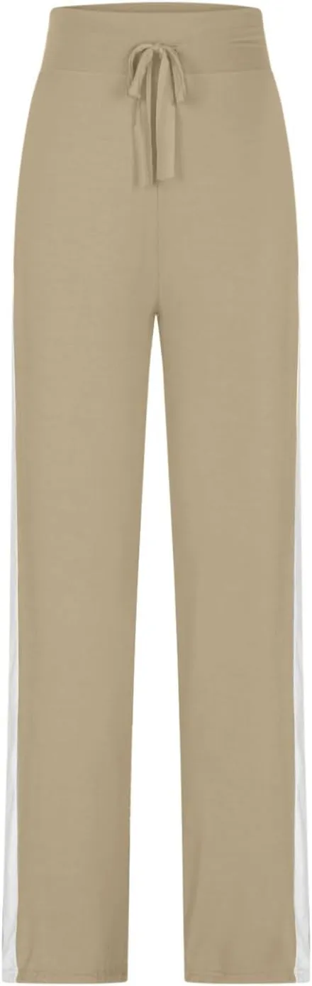 Women's Soft Modal Yoga Pants Plus Size High Waisted Workout Pant Dressy Casual Side Striped Flare Bootcut Trousers