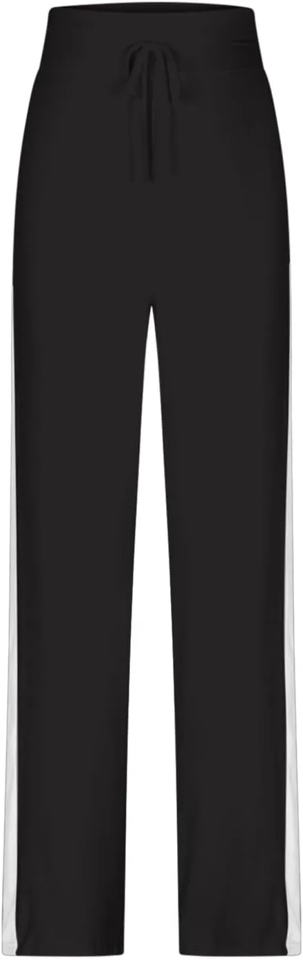 Women's Soft Modal Yoga Pants Plus Size High Waisted Workout Pant Dressy Casual Side Striped Flare Bootcut Trousers